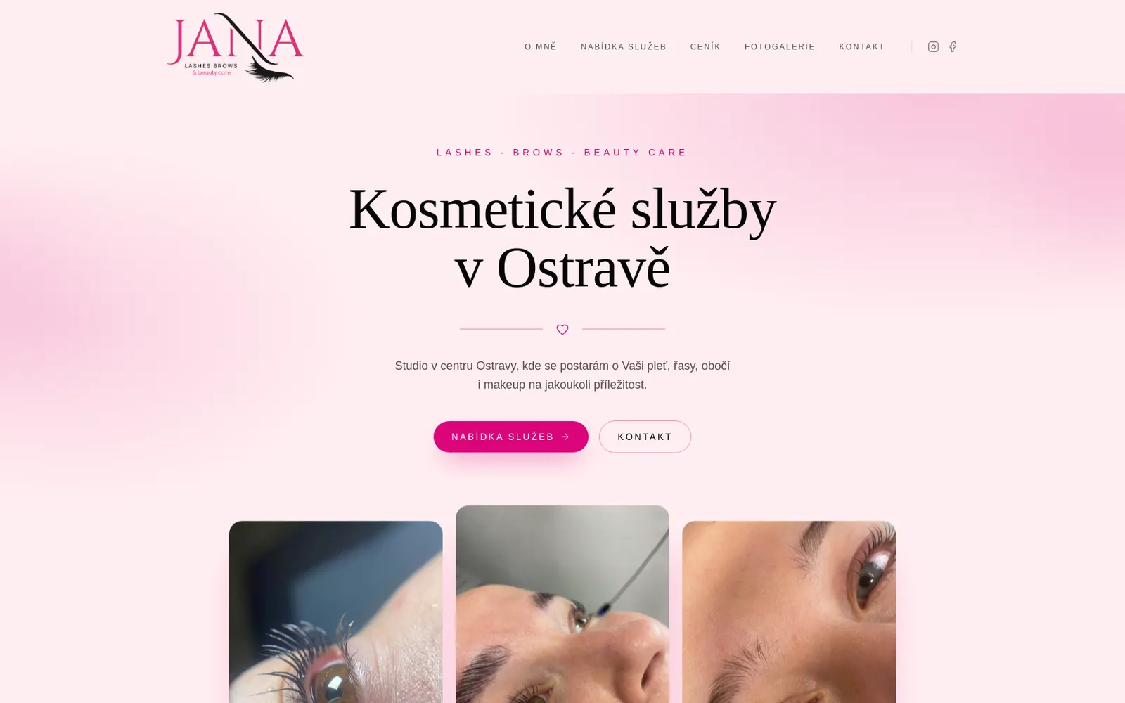 Homepage of the JANA Beauty Care website